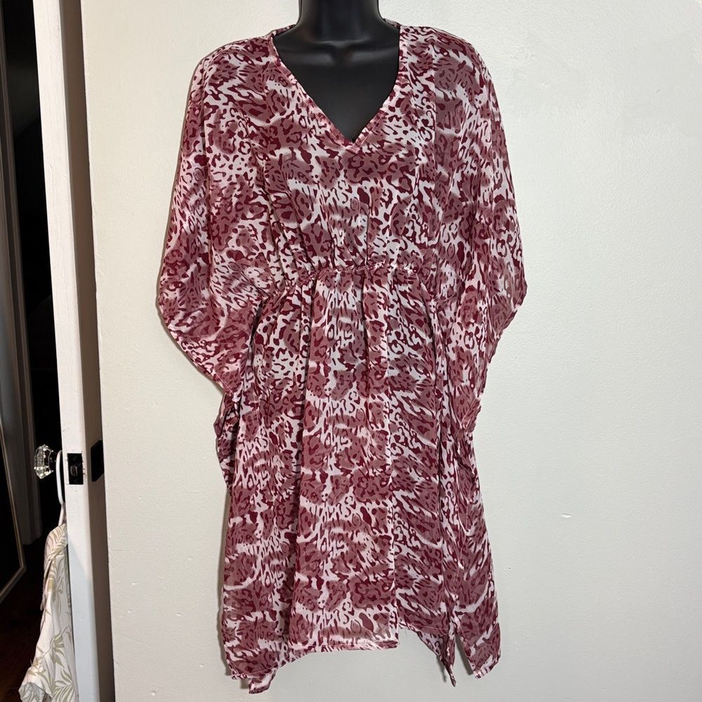 Women's Burgundy swimsuit coverup plus size